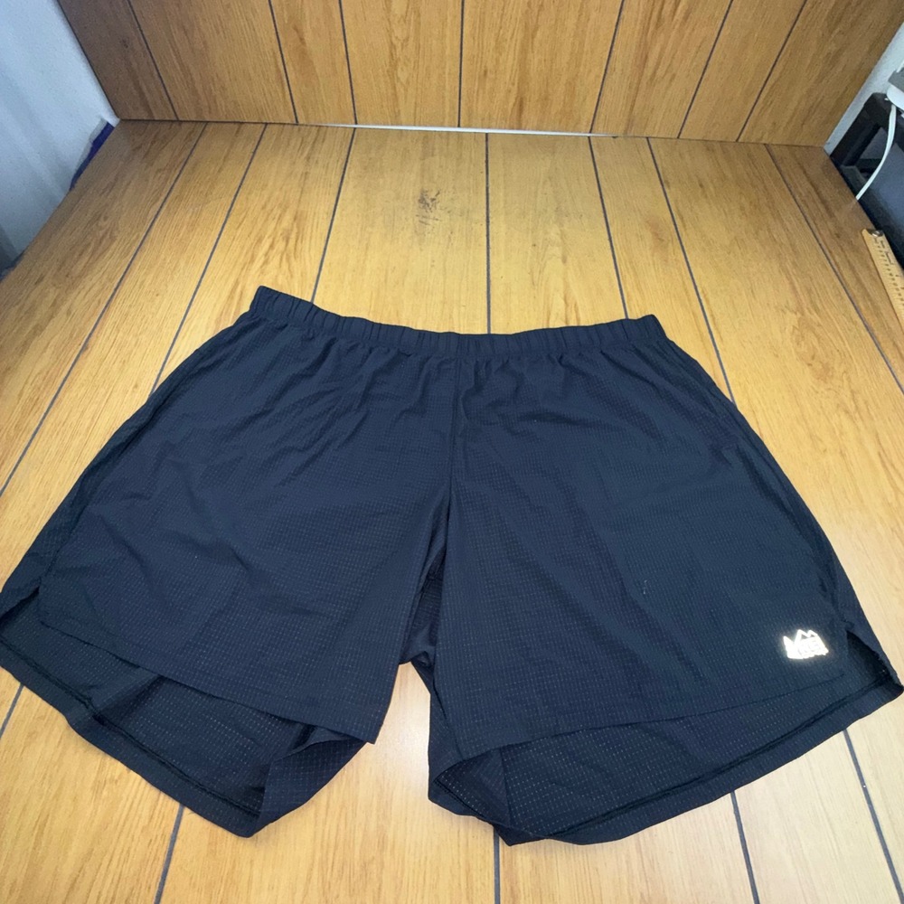 REI Co-op Swiftland Running Shorts Mens 3XL Black Reflective 7" Inseam 208644